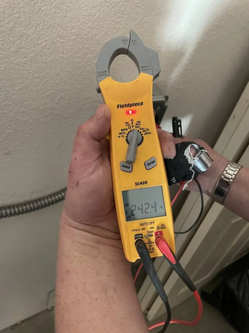 Voltage testing with clamp meter during Whole House Surge Protector in Boiling Springs